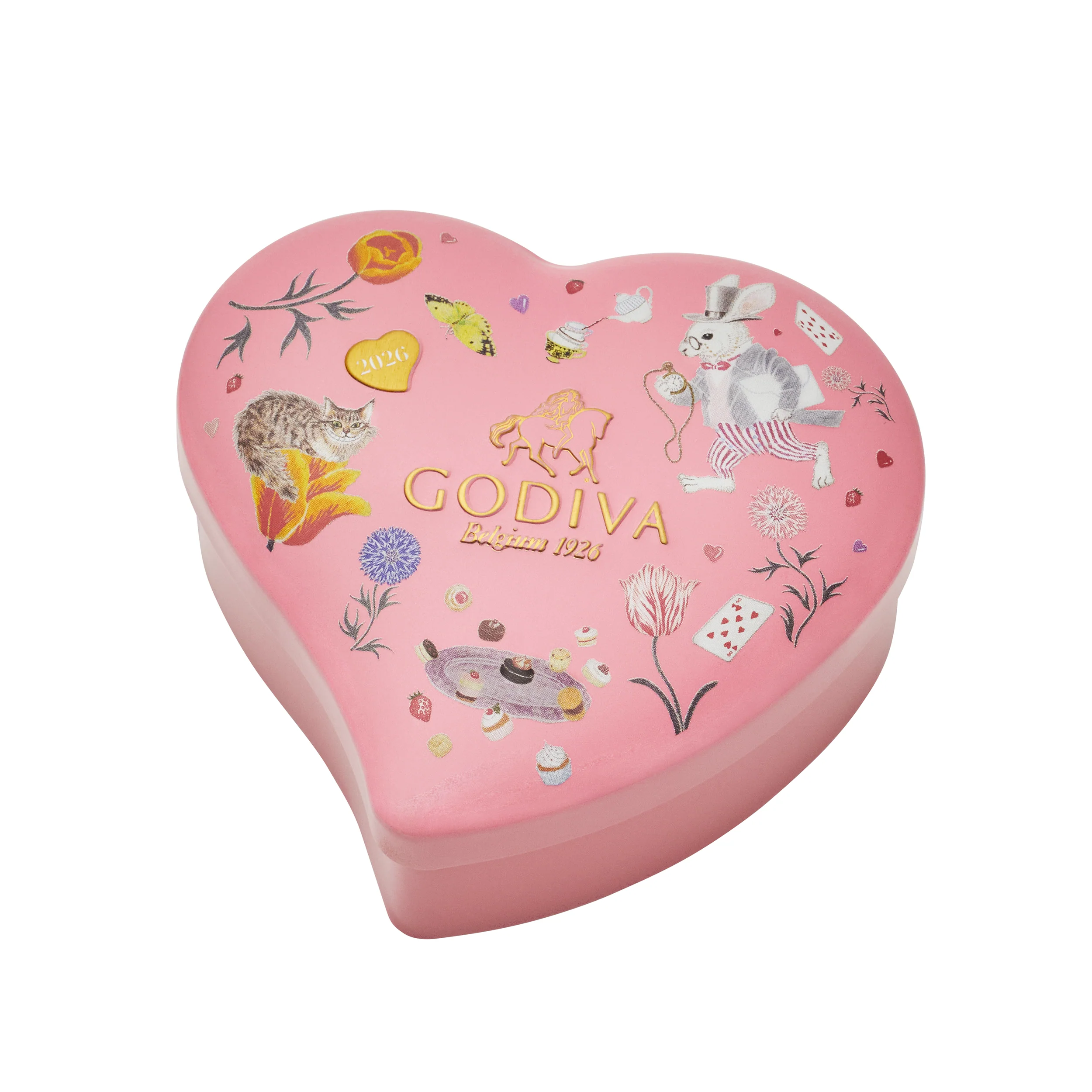 Alice’s Tea Party G Cubes Mini Heart Tin, 5 Pieces | 41g - Image 3