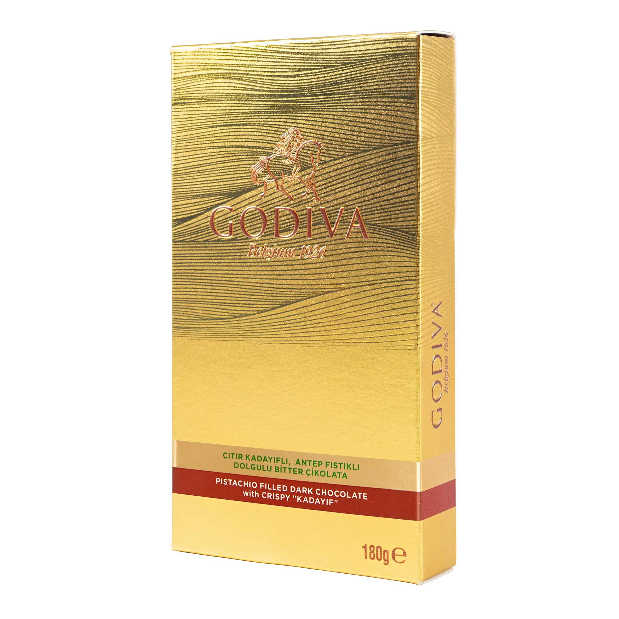 Pistachio-Filled Dark Chocolate Tablet with Crispy Kadayif, 180g - Image 3